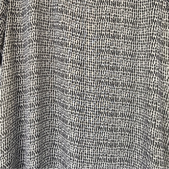 DANIEL RAINN BLACK/WHITE PRINTED SHORT SLEEVED TOP/BLOUSE W/ BRAIDED NECKLINE, S - Picture 3 of 12